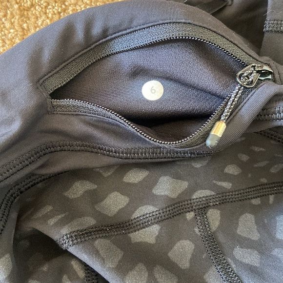 LULULEMON PACE RIVAL CROP 22” LEGGINGS BLACK SIZE 6 - Picture 8 of 9